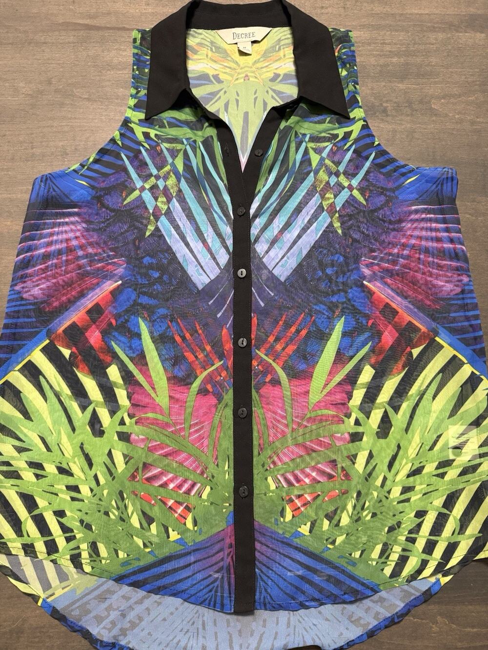 Resort Vacation Pool Decree Womens Tropical Print Tank Medium